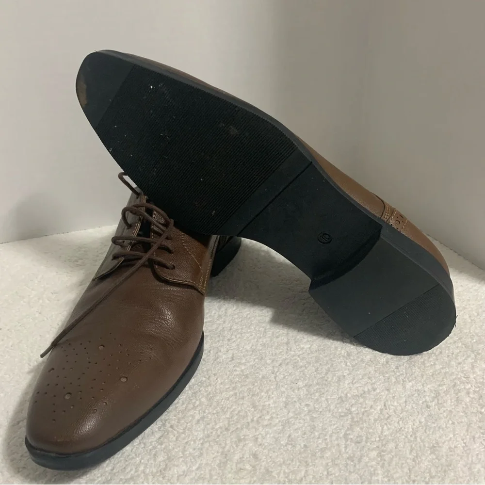 Steve‎ Madden Gionni Wingtip Oxford Dress Shoes Mens Size 10 Brown Leather